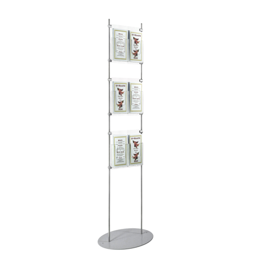 1.5m brochure stand - 6x third A4 portrait (DL) leaflet dispensers